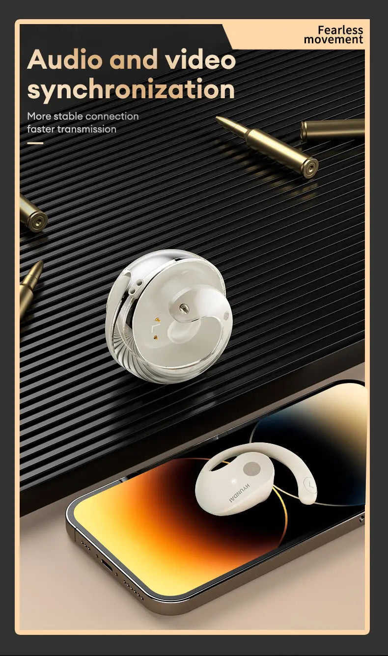 HYUNDAI HY-T26 Pro OWS auriculares con gancho para la oreja llamada HD auriculares Bluetooth batería de larga duración auriculares inalámbricos de música deportiva con micrófono