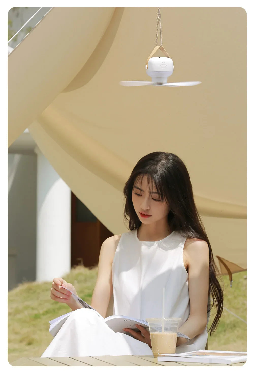 Ventiladores de techo portátiles, ventilador eléctrico LED recargable, lámpara de noche para el hogar, tienda de campaña al aire libre, ventilador colgante con Control remoto