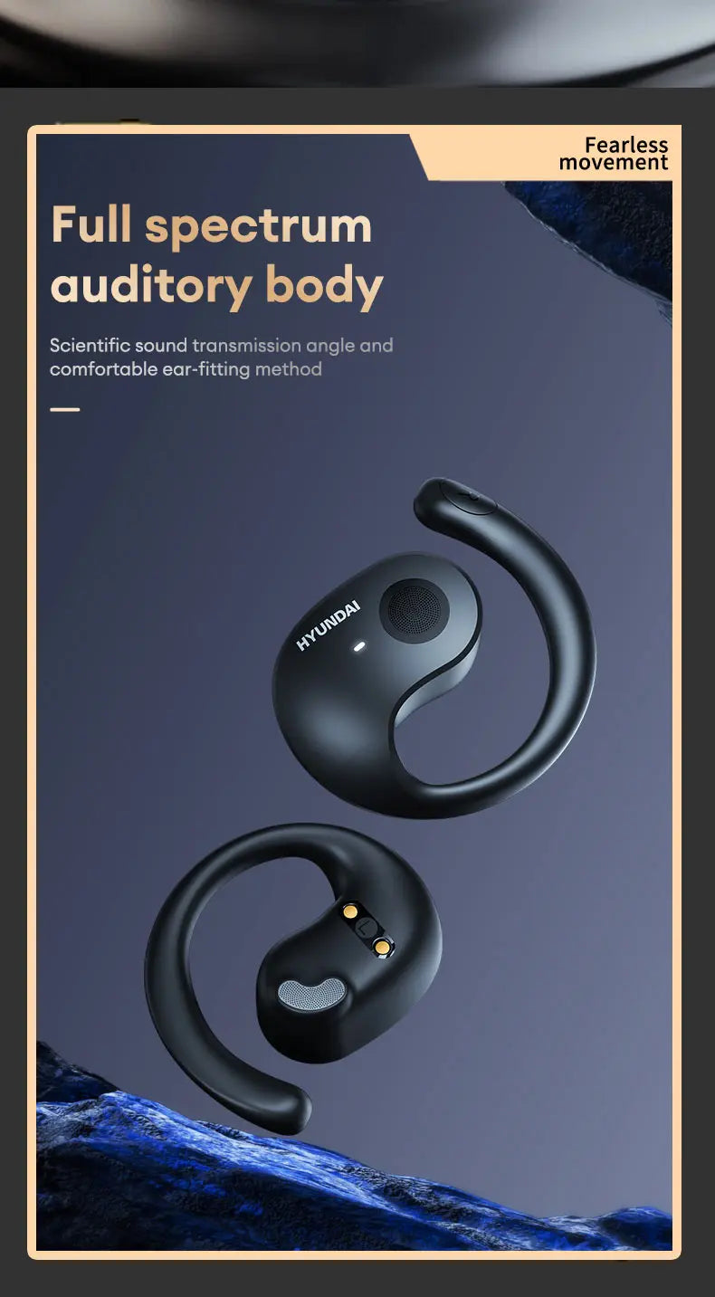 HYUNDAI HY-T26 Pro OWS auriculares con gancho para la oreja llamada HD auriculares Bluetooth batería de larga duración auriculares inalámbricos de música deportiva con micrófono