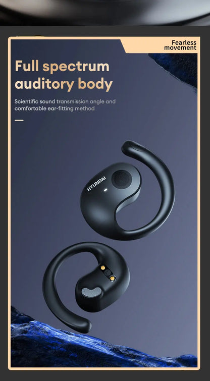 HYUNDAI HY-T26 Pro OWS auriculares con gancho para la oreja llamada HD auriculares Bluetooth batería de larga duración auriculares inalámbricos de música deportiva con micrófono