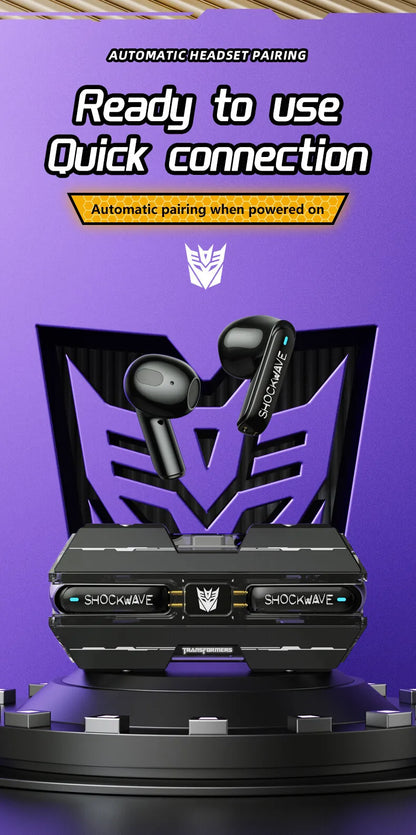 Auriculares Gamer TWS TF-T01 con Bluetooth 5.3, Cancelación de Ruido y Micrófono – Diseño Transformers
