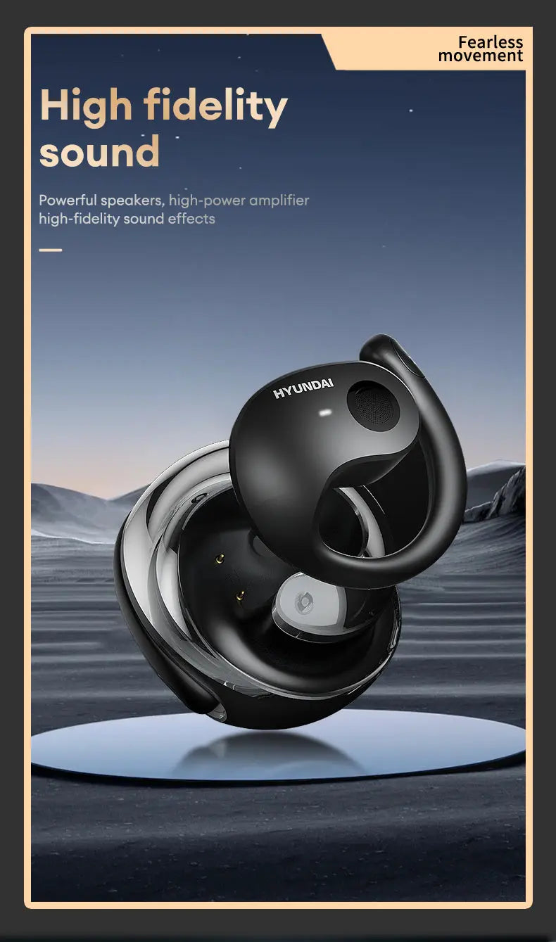 HYUNDAI HY-T26 Pro OWS auriculares con gancho para la oreja llamada HD auriculares Bluetooth batería de larga duración auriculares inalámbricos de música deportiva con micrófono