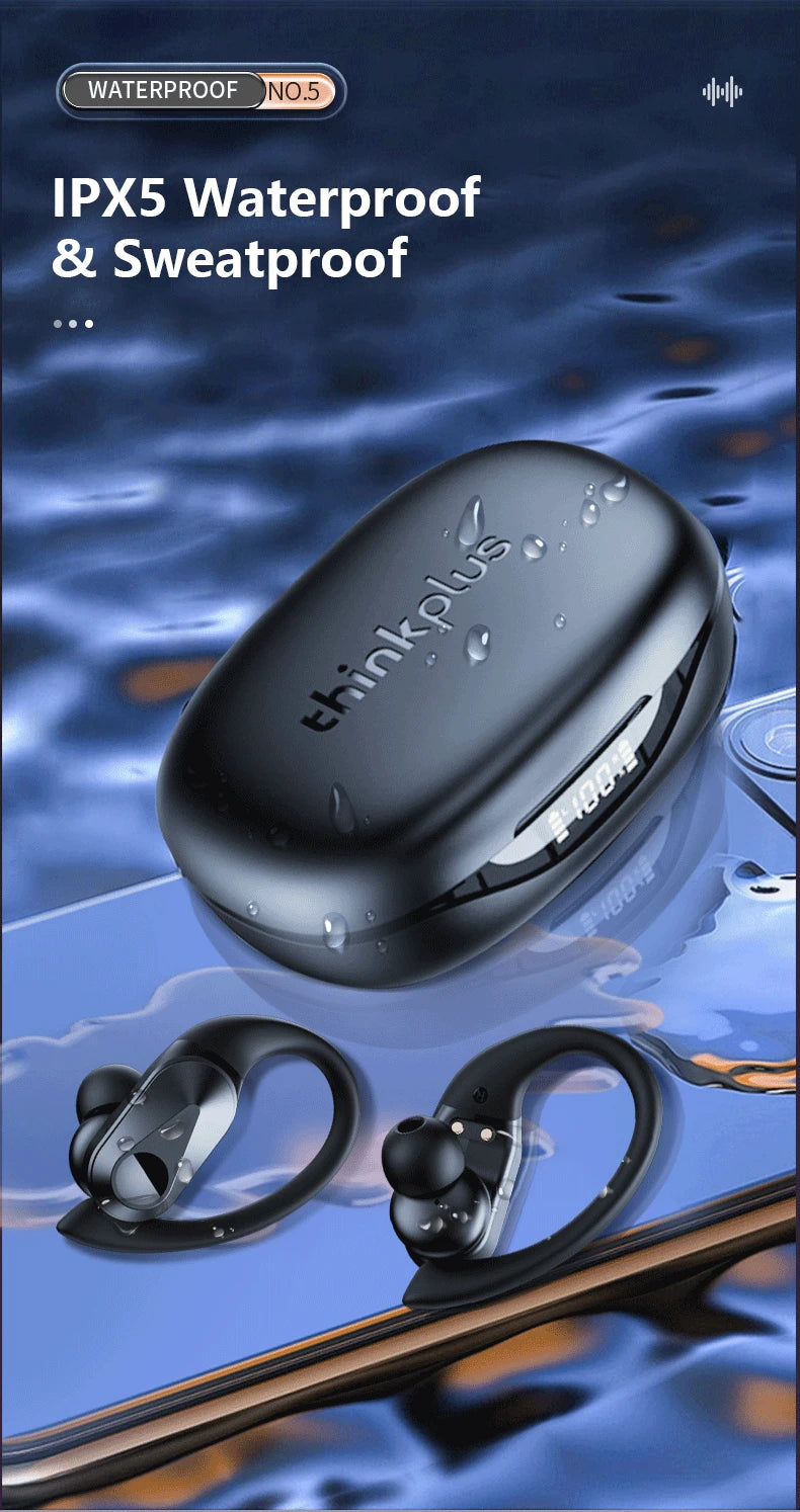 Nuevos auriculares deportivos Lenovo LP75 TWS, auriculares inalámbricos Bluetooth 5,3, auriculares estéreo HiFi resistentes al agua con reducción de ruido y micrófonos