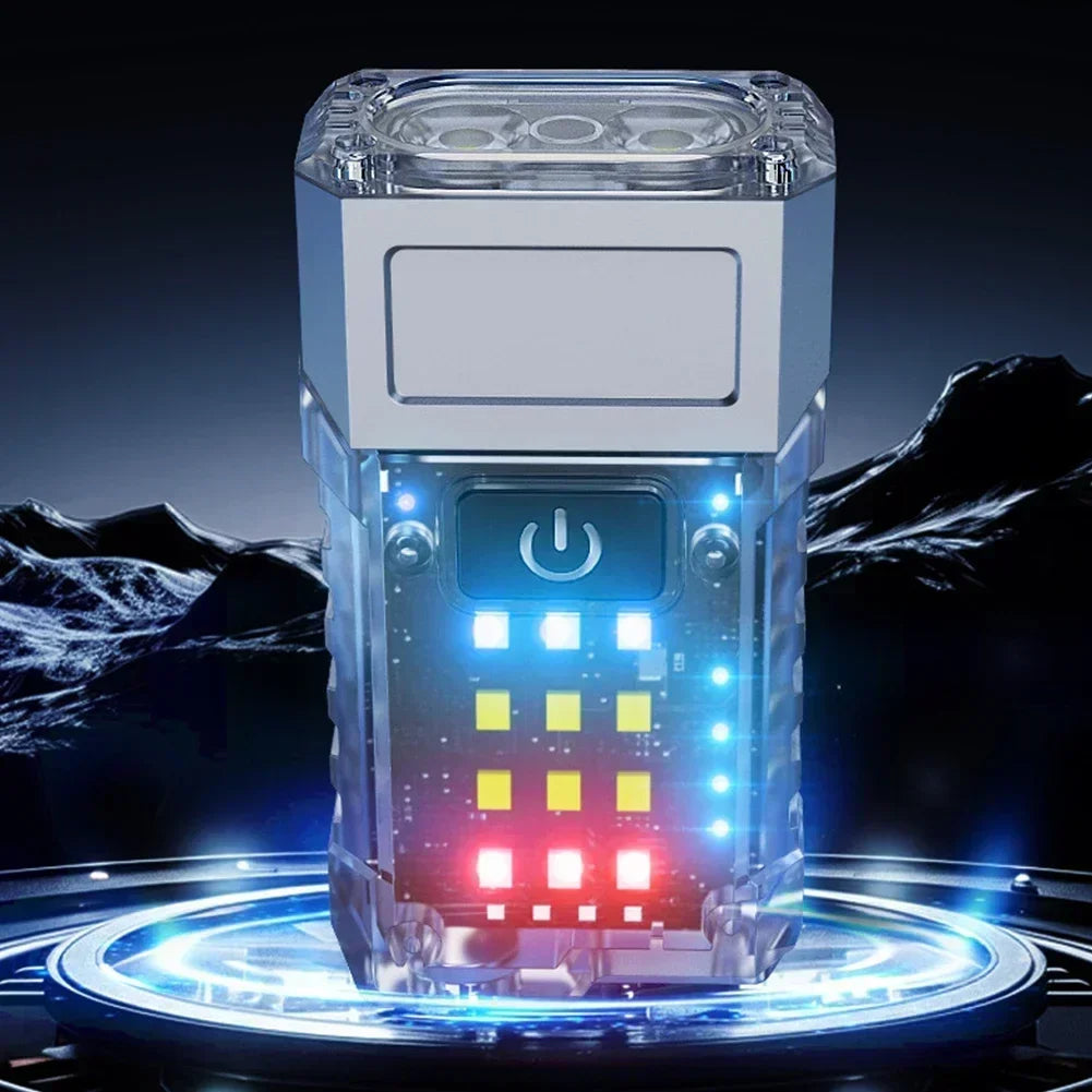 Luz LED giratoria con Clip para sombrero, luz de trabajo portátil con carga USB, pantalla de potencia, potente linterna pequeña para acampar, pescar y caminar