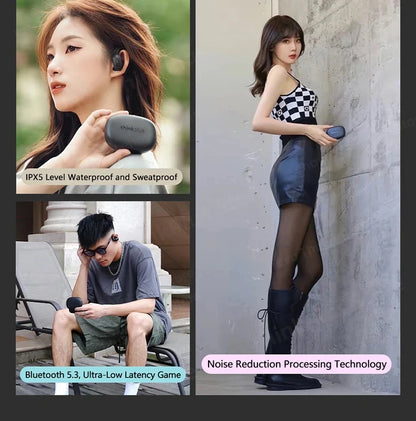 Nuevos auriculares deportivos Lenovo LP75 TWS, auriculares inalámbricos Bluetooth 5,3, auriculares estéreo HiFi resistentes al agua con reducción de ruido y micrófonos