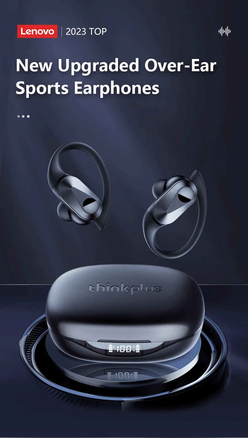 Nuevos auriculares deportivos Lenovo LP75 TWS, auriculares inalámbricos Bluetooth 5,3, auriculares estéreo HiFi resistentes al agua con reducción de ruido y micrófonos