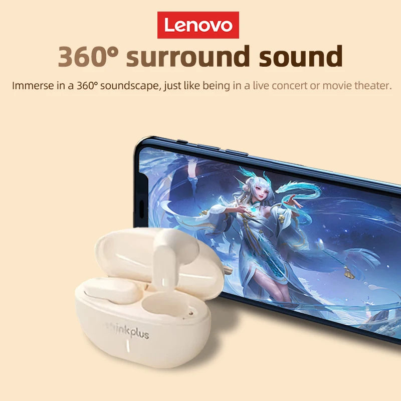 Lenovo LP19 auriculares inalámbricos Bluetooth auriculares con sonido envolvente HiFi auriculares deportivos intrauditivos de modo Dual HD llamada auriculares con micrófono
