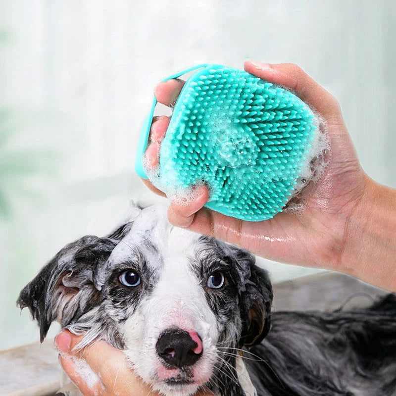 Cepillo de baño para mascotas, masajeador de silicona suave, Gel de ducha, cepillo de baño, herramientas de limpieza, peine, suministros de limpieza para perros y gatos