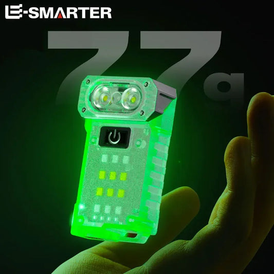 Luz LED giratoria con Clip para sombrero, luz de trabajo portátil con carga USB, pantalla de potencia, potente linterna pequeña para acampar, pescar y caminar