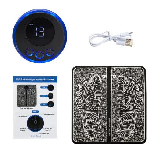 Almohadilla masajeadora de pies eléctrica, esterilla de masaje electroestimulador EMS, Masajeador muscular, relajación de pies, Masajeador de Fitness, carga USB