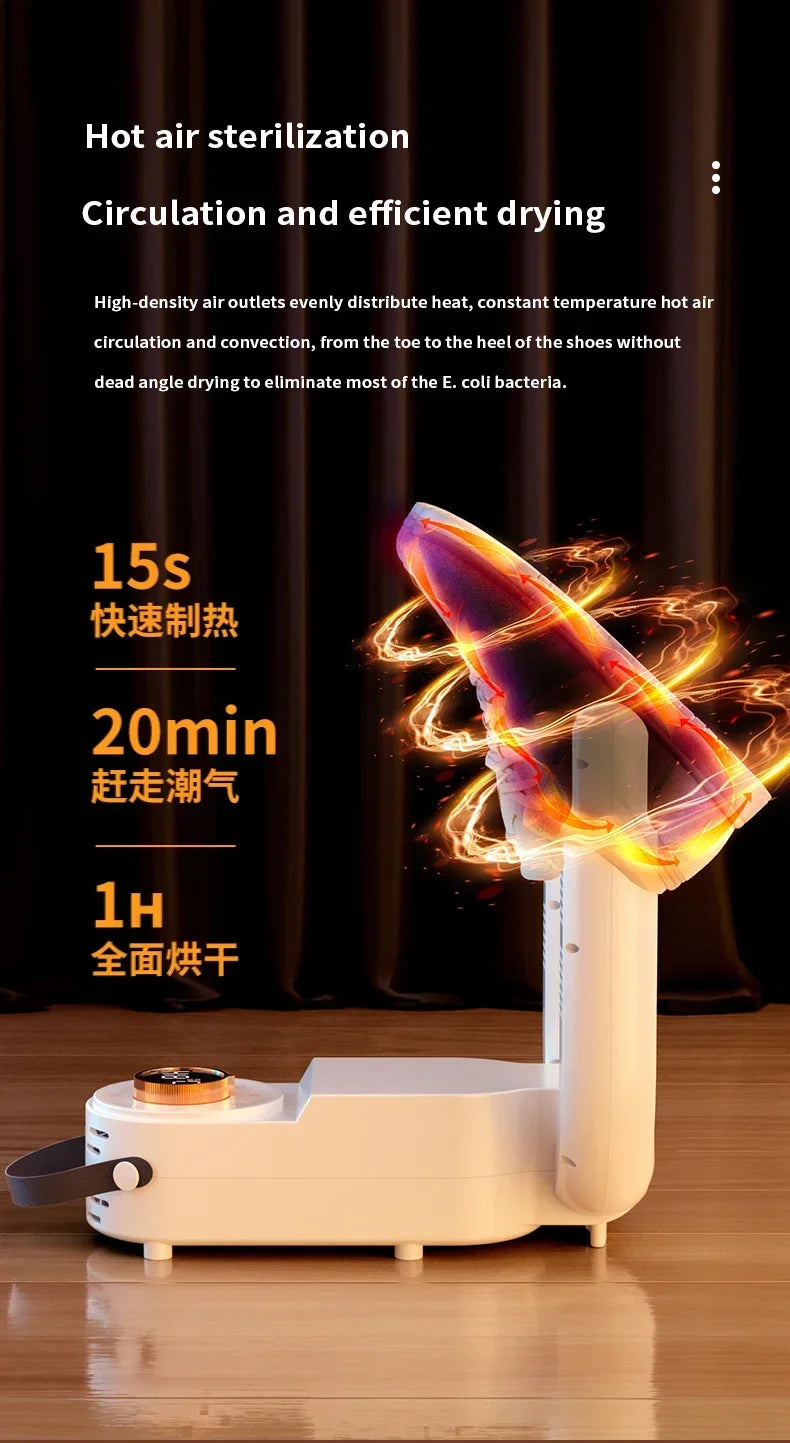 Secador de zapatos eléctrico, calentador de botas, secador de botas UV para pies, elimina el olor, desodorante de botas de secado rápido, secador de calcetines multifunción