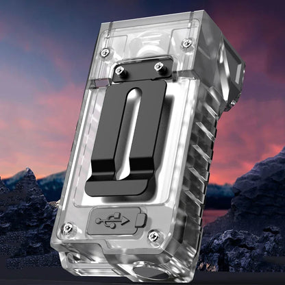 Luz LED giratoria con Clip para sombrero, luz de trabajo portátil con carga USB, pantalla de potencia, potente linterna pequeña para acampar, pescar y caminar