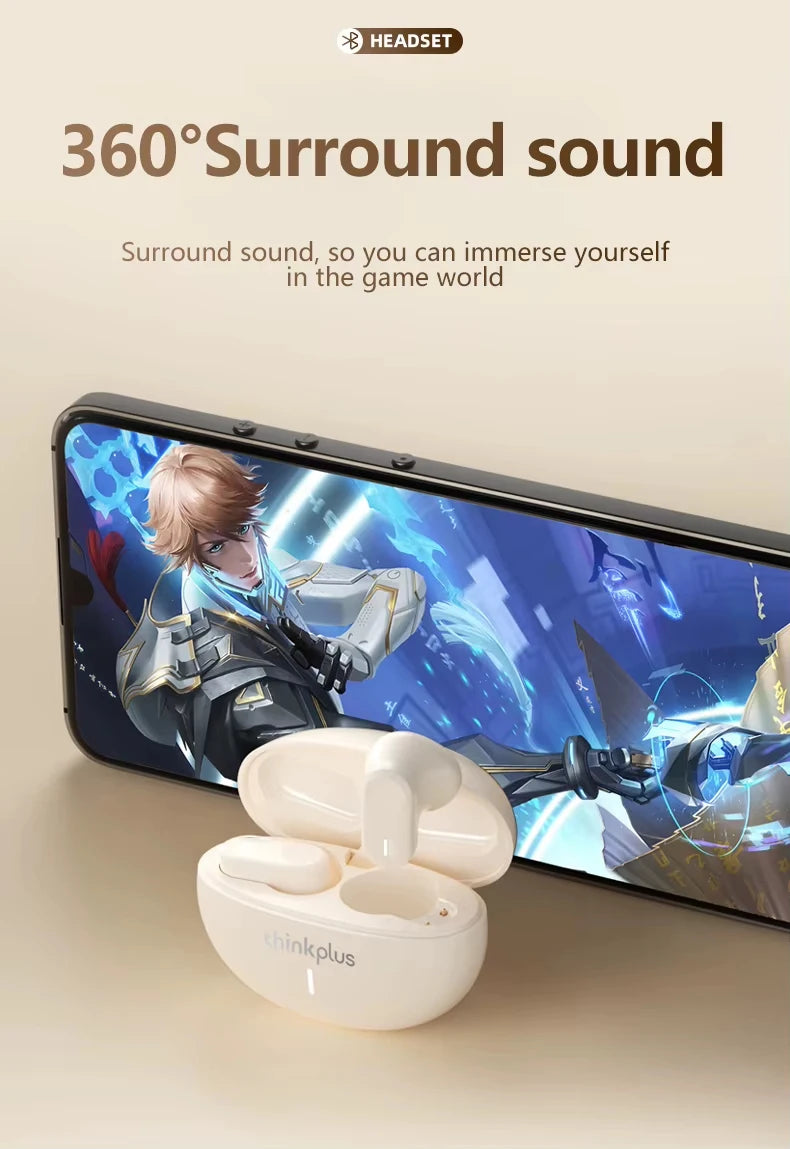 Lenovo LP19 auriculares inalámbricos Bluetooth auriculares con sonido envolvente HiFi auriculares deportivos intrauditivos de modo Dual HD llamada auriculares con micrófono