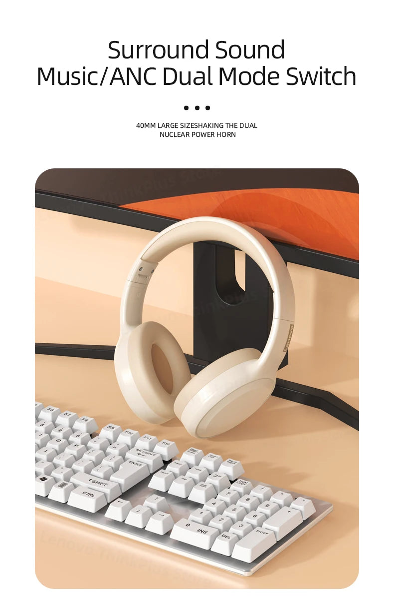 Original Lenovo th30 auriculares inalámbricos auriculares para juegos Bluetooth 5,0 auriculares plegables auriculares deportivos