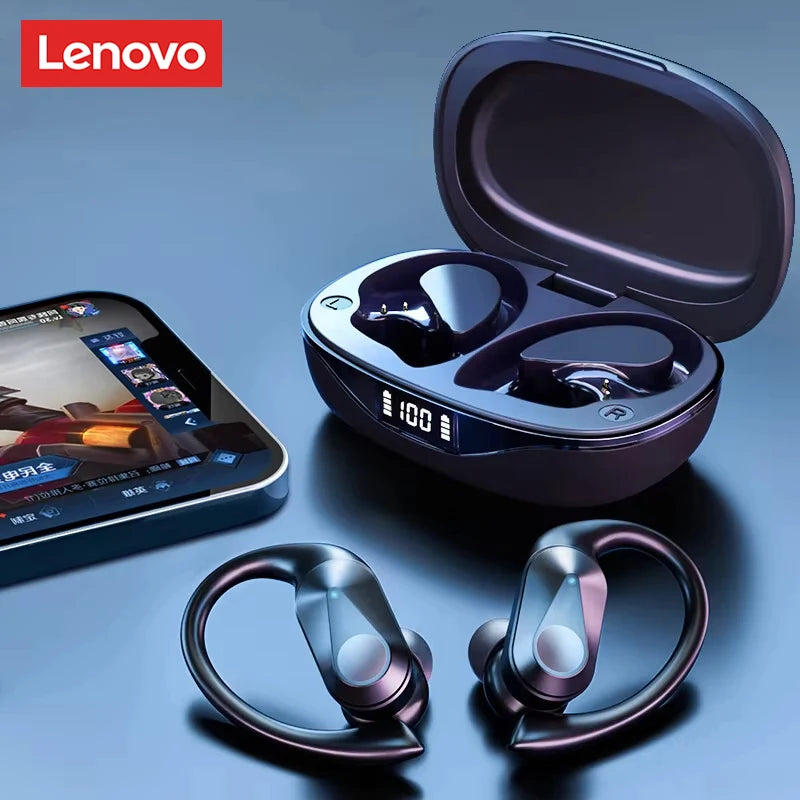 Nuevos auriculares deportivos Lenovo LP75 TWS, auriculares inalámbricos Bluetooth 5,3, auriculares estéreo HiFi resistentes al agua con reducción de ruido y micrófonos