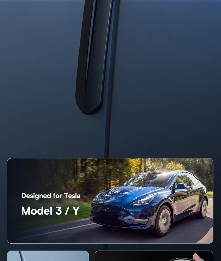 Baseus-tira anticolisión para puerta de coche, 6 uds., para Tesla Model 3/Y, pegatinas de barra protectora, cubierta de espejo retrovisor, tira protectora