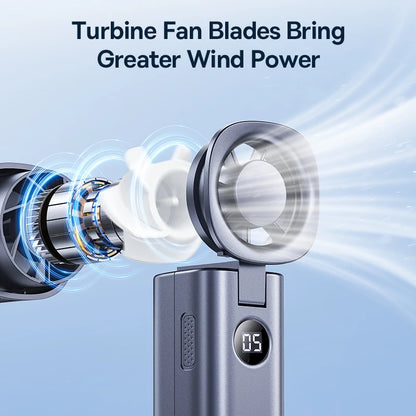 Ventilador Portátil Baseus Mini – Plegable, 5 Velocidades, Recargable 4000mAh para Hogar, Exterior y Coche