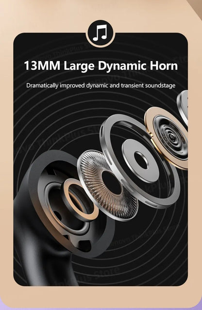 Lenovo-auriculares inalámbricos LP40 Plus, cascos con Bluetooth, reducción de ruido, 230mAh, HiFi estéreo, deportivos, con micrófono